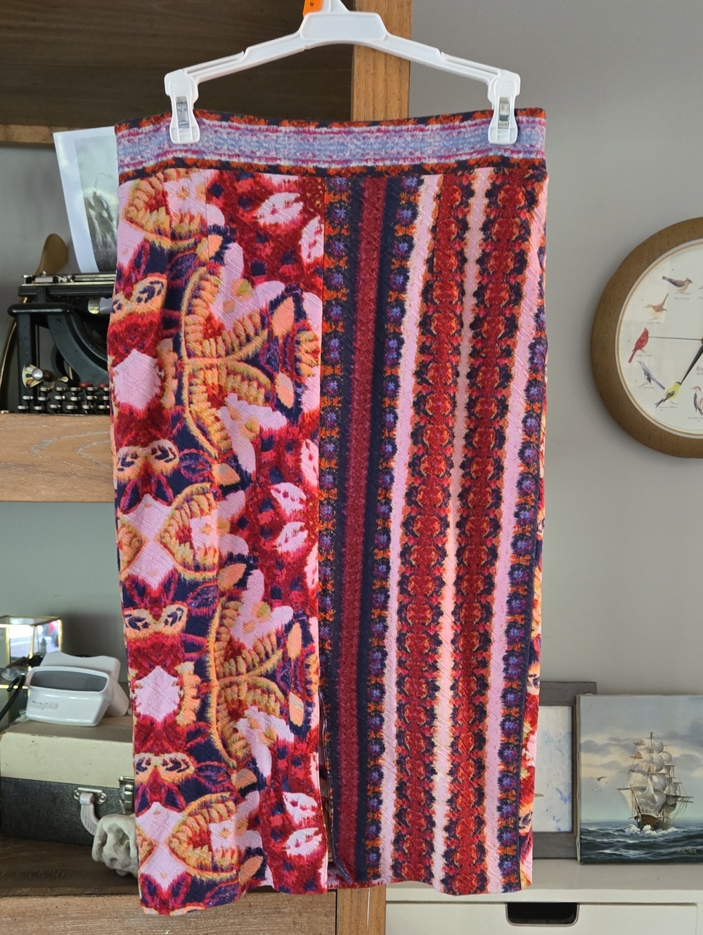 Maeve Multi-Color Patterned Pencil Skirt
